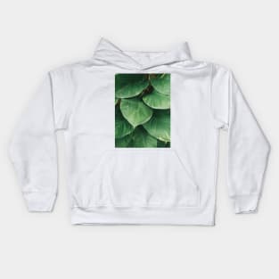 Aesthetic leaves, minimalist green leaf, modern art Kids Hoodie